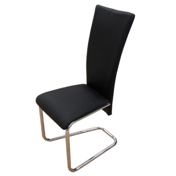 vidaXL Dining Chairs 4 pcs Black Faux Leather - Image 3