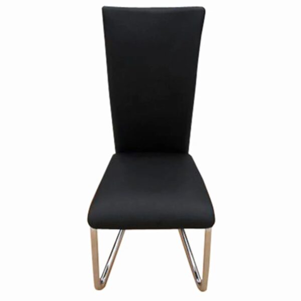 vidaXL Dining Chairs 4 pcs Black Faux Leather - Image 4