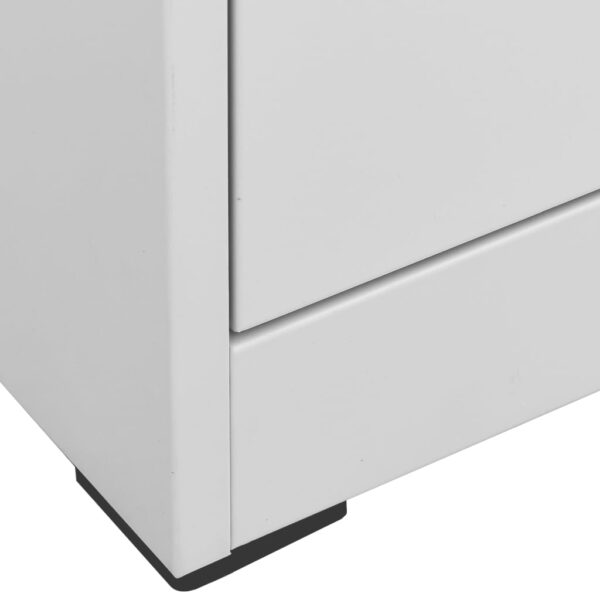 vidaXL Filing Cabinet Light Gray 18.1"x24.4"x40.4" Steel - Image 6