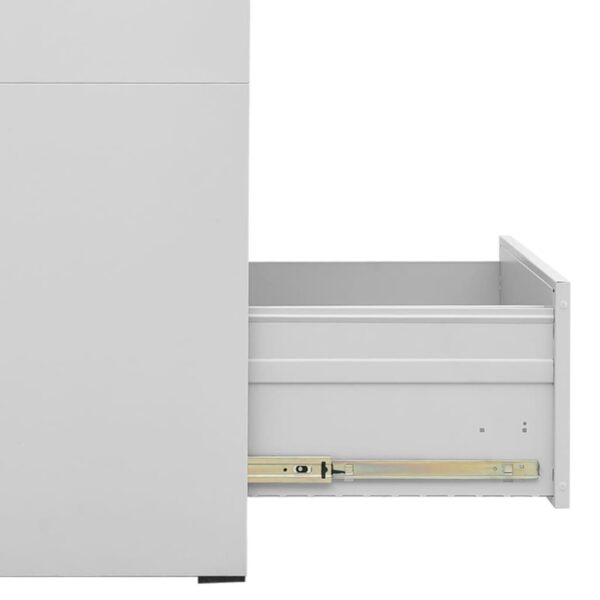 vidaXL Filing Cabinet Light Gray 18.1"x24.4"x40.4" Steel - Image 7