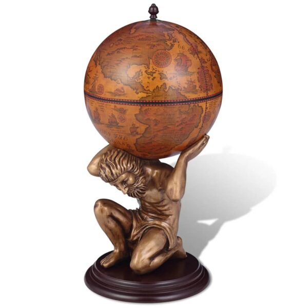 vidaXL Globe Bar Wine Stand Atlas Design 16.5"x16.5"x33.5"