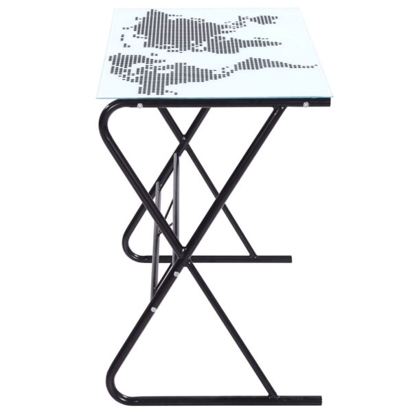 Glass Desk with World Map Pattern - Image 3