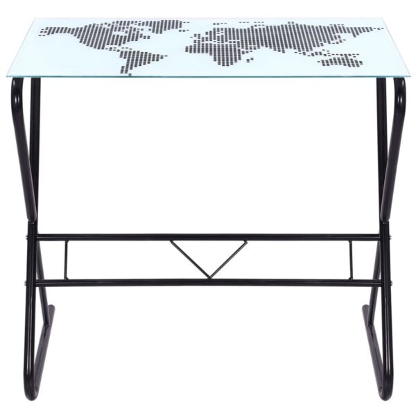 Glass Desk with World Map Pattern - Image 5