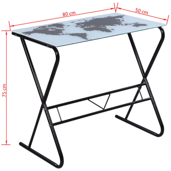 Glass Desk with World Map Pattern - Image 6