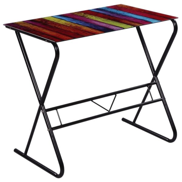 Glass Desk with Rainbow Pattern - Image 2