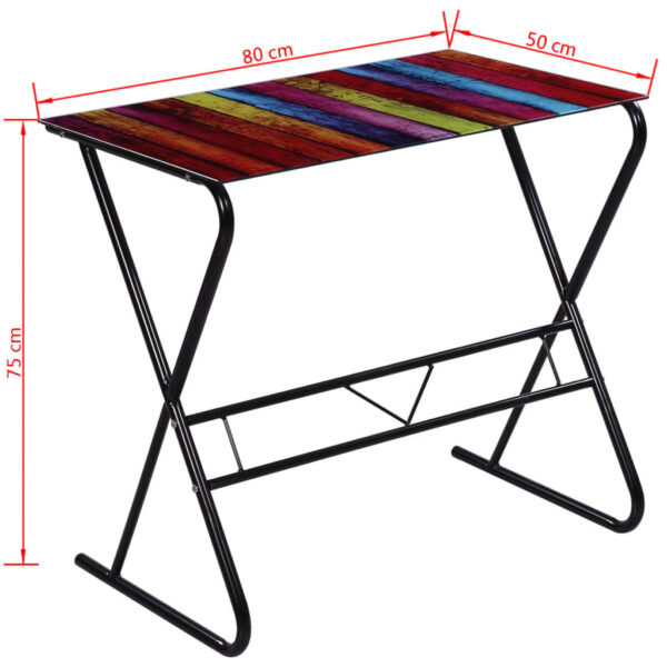 Glass Desk with Rainbow Pattern - Image 6