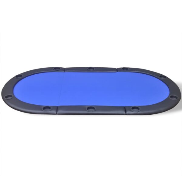 vidaXL 10-Player Foldable Poker Tabletop Blue - Image 3