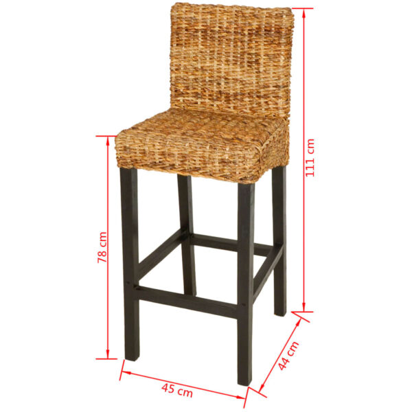 vidaXL Bar Stools 2 pcs Abaca - Image 5