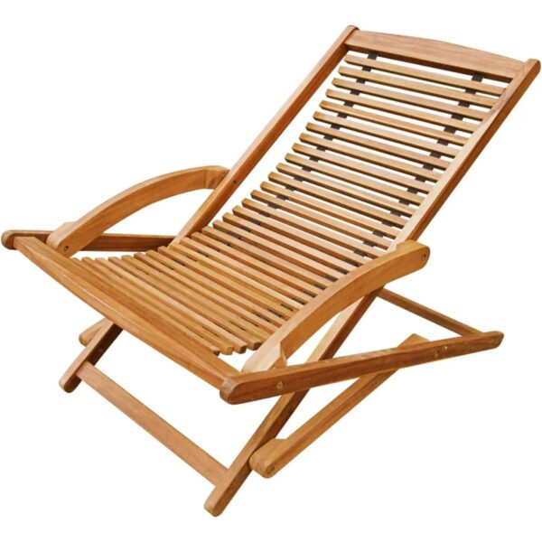 vidaXL Deck Chair with Footrest Solid Acacia Wood - Image 4