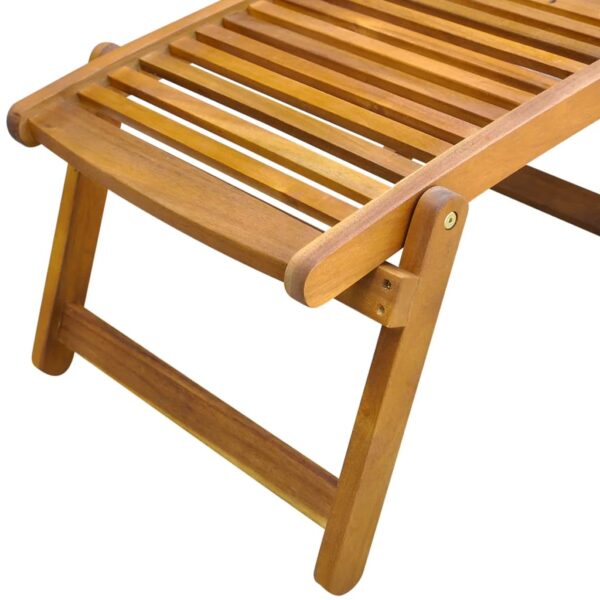 vidaXL Deck Chair with Footrest Solid Acacia Wood - Image 5