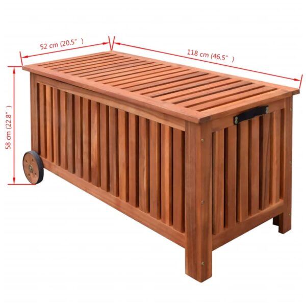 vidaXL Patio Storage Box 46"x20"x23" Wood - Image 6