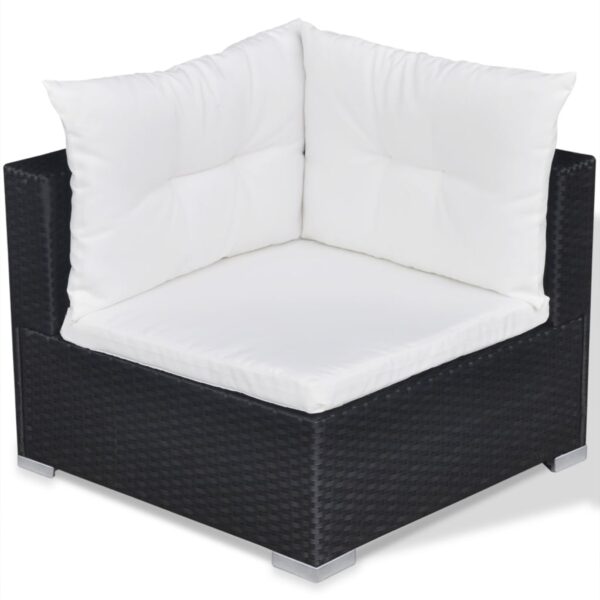 vidaXL 10 Piece Patio Lounge Set with Cushions Poly Rattan Black - Image 7