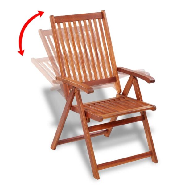 vidaXL Folding Patio Chairs 2 pcs Solid Acacia Wood Brown - Image 4