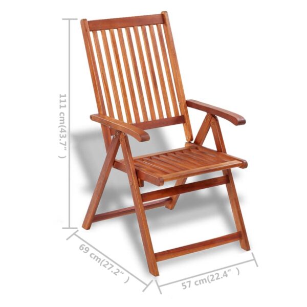 vidaXL Folding Patio Chairs 2 pcs Solid Acacia Wood Brown - Image 9