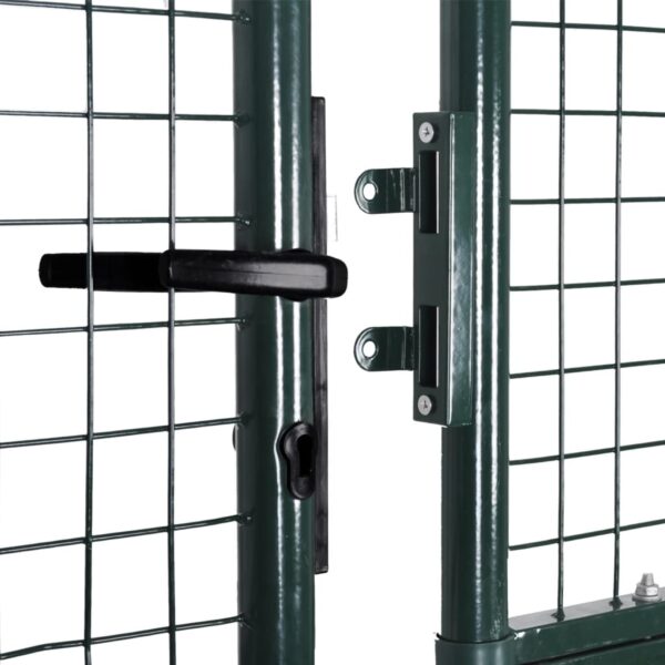 vidaXL Double Door Fence Gate Powder-Coated Steel - Image 9