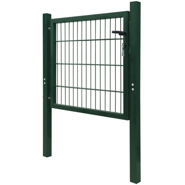 vidaXL Fence Gate Steel Green 41.3"x59.1" - Image 3