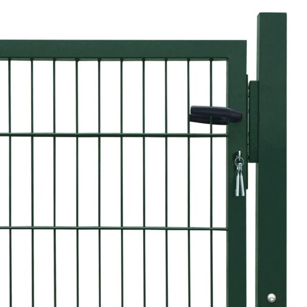 vidaXL Fence Gate Steel Green 41.3"x59.1" - Image 4