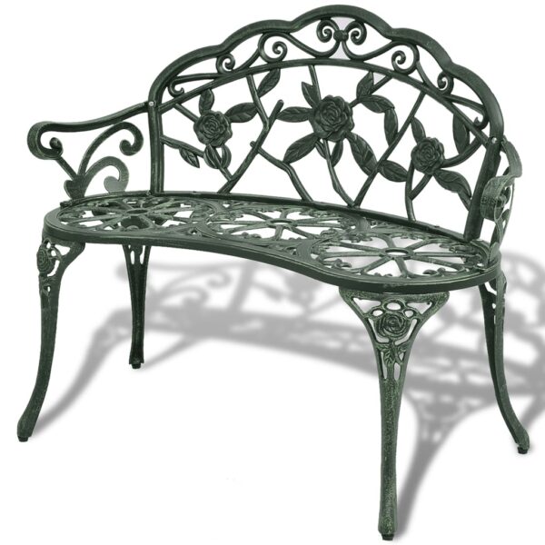 vidaXL Patio Bench 39.4" Cast Aluminum Green