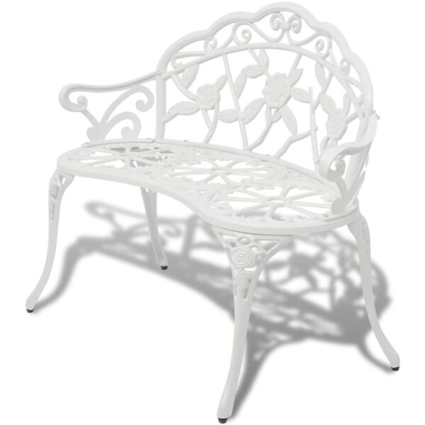 vidaXL Patio Bench 39.4" Cast Aluminum White