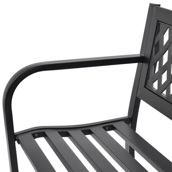 vidaXL Patio Bench 46.5" Steel Black - Image 3