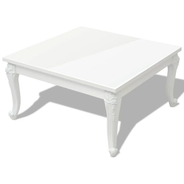 vidaXL Coffee Table 31.5"x31.5"x16.5" High Gloss White - Image 2