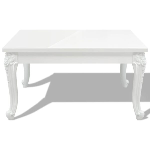 vidaXL Coffee Table 31.5"x31.5"x16.5" High Gloss White - Image 3