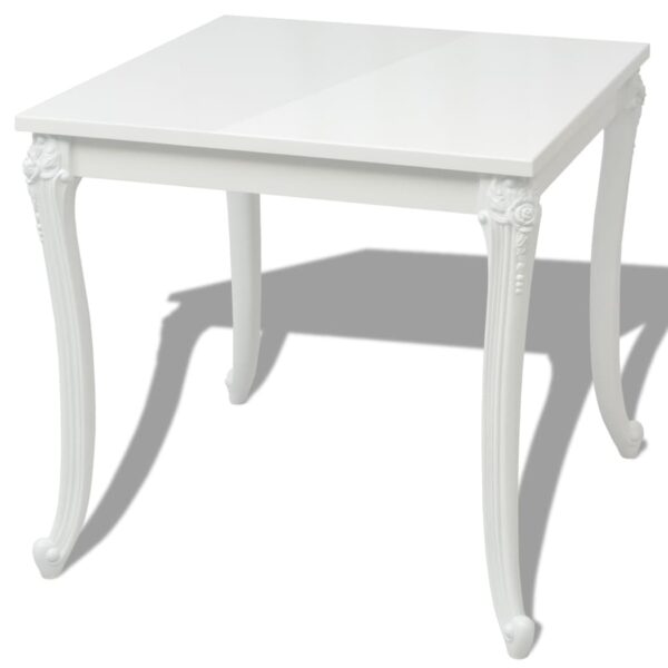 vidaXL Dining Table 31.5"x31.5"x29.9" High Gloss White - Image 2