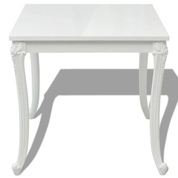 vidaXL Dining Table 31.5"x31.5"x29.9" High Gloss White - Image 3