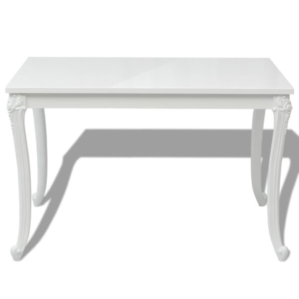 vidaXL Dining Table 45.7"x26"x29.9" High Gloss White - Image 3