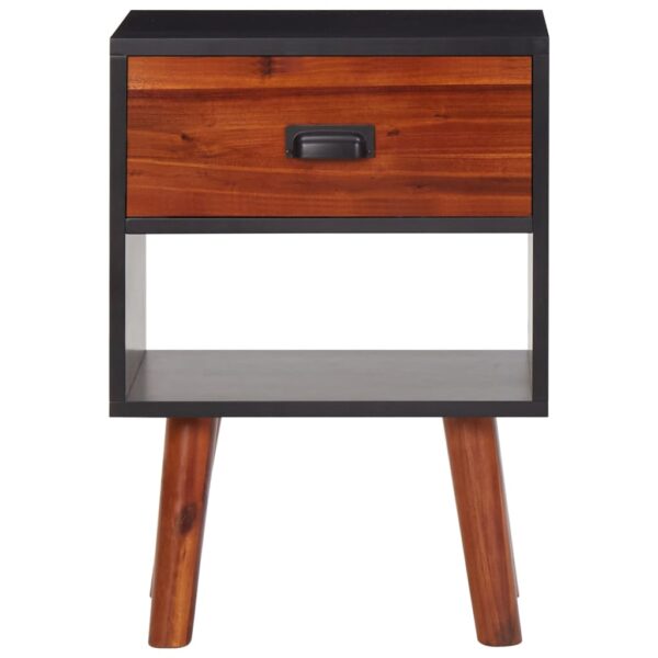 vidaXL Solid Acacia Wood Bedside Cabinet 15.7"x11.8"x22.4" - Image 2