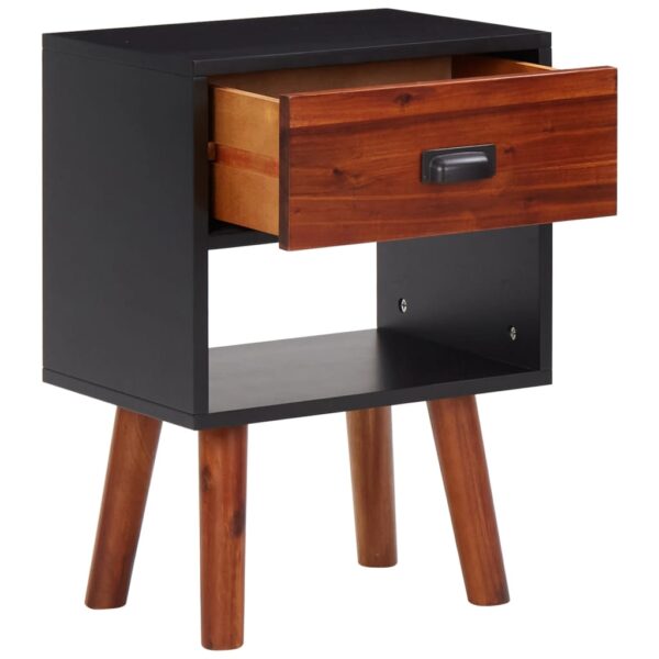 vidaXL Solid Acacia Wood Bedside Cabinet 15.7"x11.8"x22.4" - Image 3