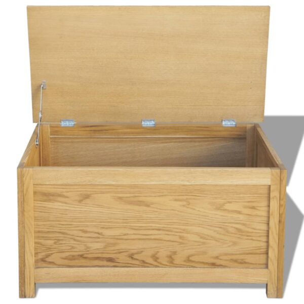 vidaXL Storage Box Solid Oak Wood 35.4"x17.7"x17.7" - Image 2