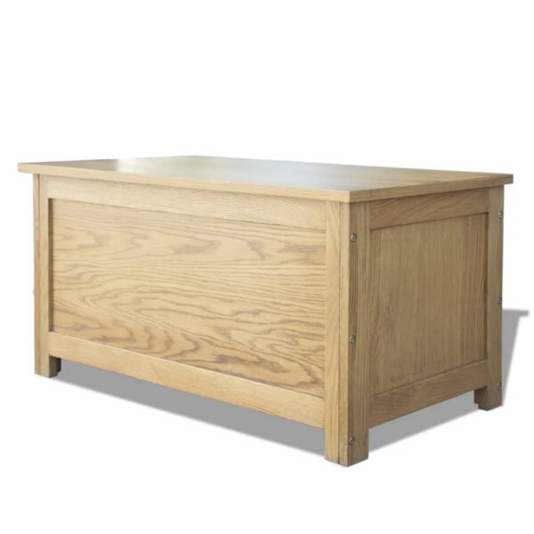 vidaXL Storage Box Solid Oak Wood 35.4"x17.7"x17.7" - Image 4