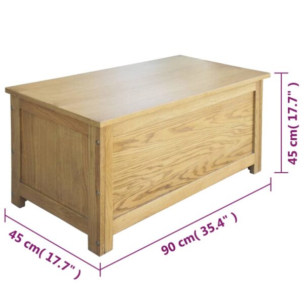 vidaXL Storage Box Solid Oak Wood 35.4"x17.7"x17.7" - Image 6