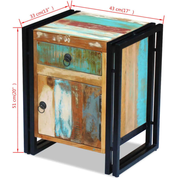 vidaXL Bedside Cabinet Solid Reclaimed Wood - Image 7