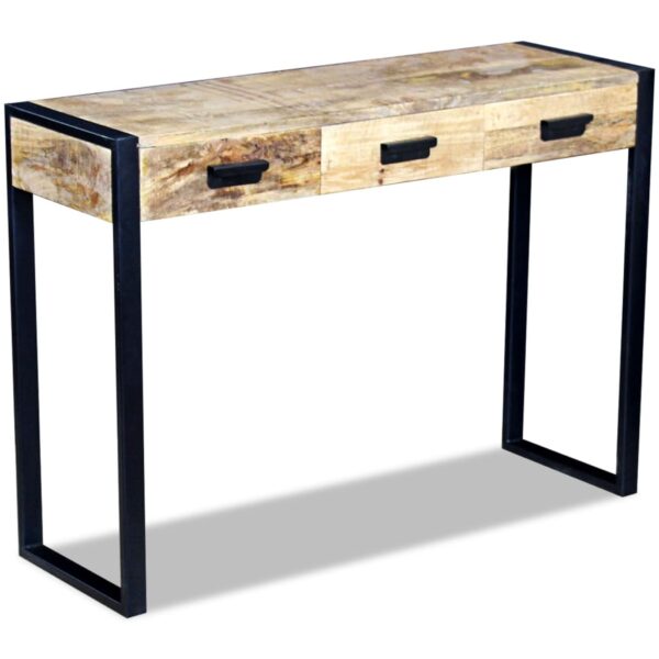 vidaXL Console Table with 3 Drawers Solid Mango Wood 43.3"x13.8"x30.7" - Image 5