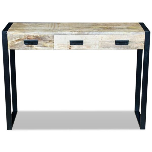 vidaXL Console Table with 3 Drawers Solid Mango Wood 43.3"x13.8"x30.7" - Image 6