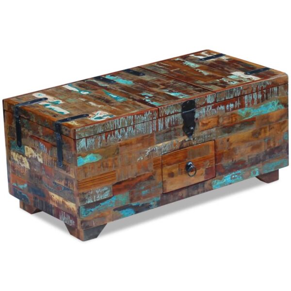 vidaXL Coffee Table Box Chest Solid Reclaimed Wood 31.5"x15.7"x13.8" - Image 2