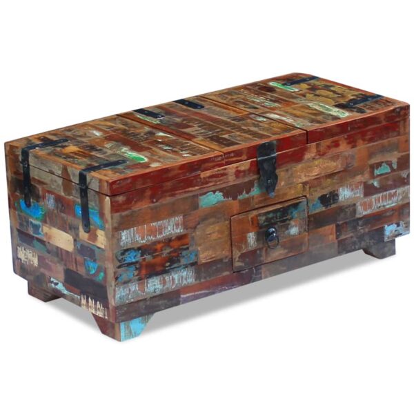 vidaXL Coffee Table Box Chest Solid Reclaimed Wood 31.5"x15.7"x13.8" - Image 3