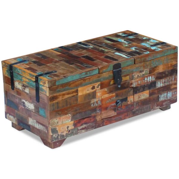 vidaXL Coffee Table Box Chest Solid Reclaimed Wood 31.5"x15.7"x13.8" - Image 4