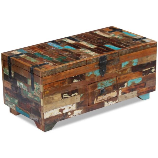 vidaXL Coffee Table Box Chest Solid Reclaimed Wood 31.5"x15.7"x13.8" - Image 5