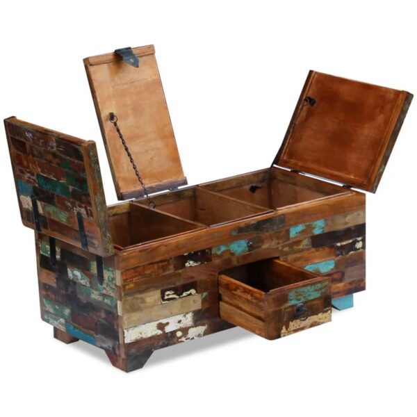 vidaXL Coffee Table Box Chest Solid Reclaimed Wood 31.5"x15.7"x13.8" - Image 7