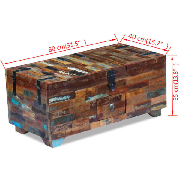 vidaXL Coffee Table Box Chest Solid Reclaimed Wood 31.5"x15.7"x13.8" - Image 9