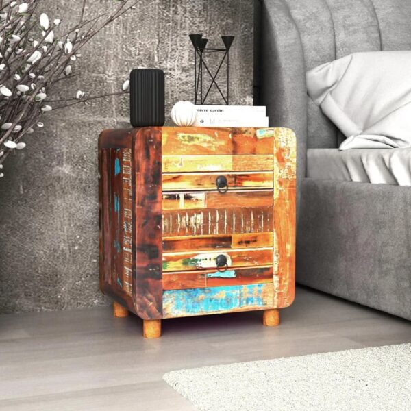 vidaXL Night Cabinet Solid Reclaimed Wood 16.9"x13"x20"