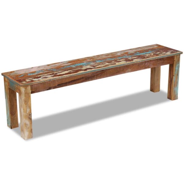 vidaXL Bench Solid Reclaimed Wood 63"x13.8"x18.1" - Image 2