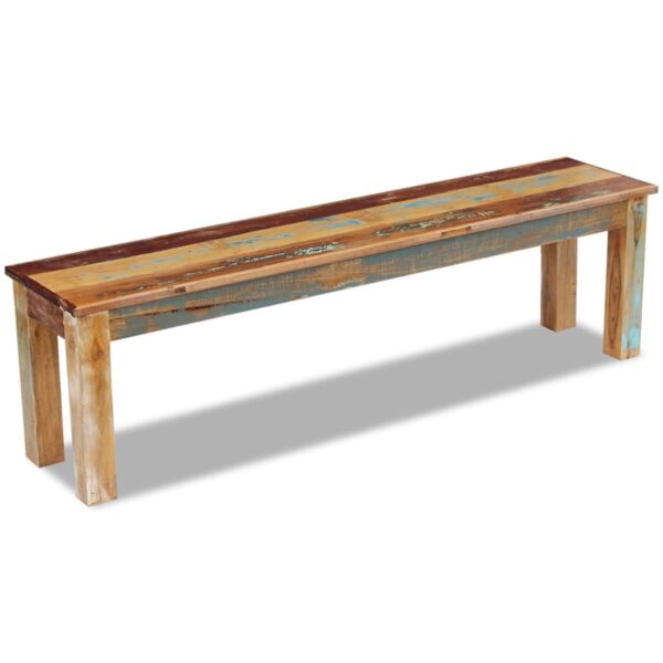 vidaXL Bench Solid Reclaimed Wood 63"x13.8"x18.1" - Image 3