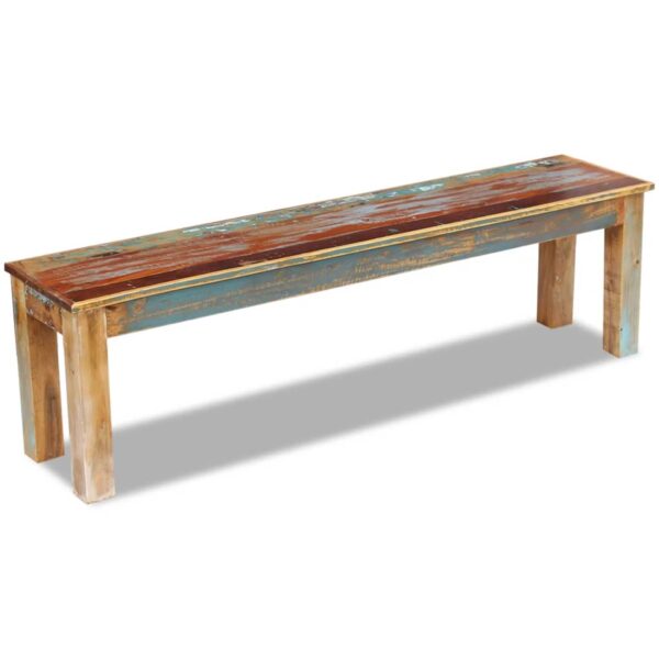 vidaXL Bench Solid Reclaimed Wood 63"x13.8"x18.1" - Image 4