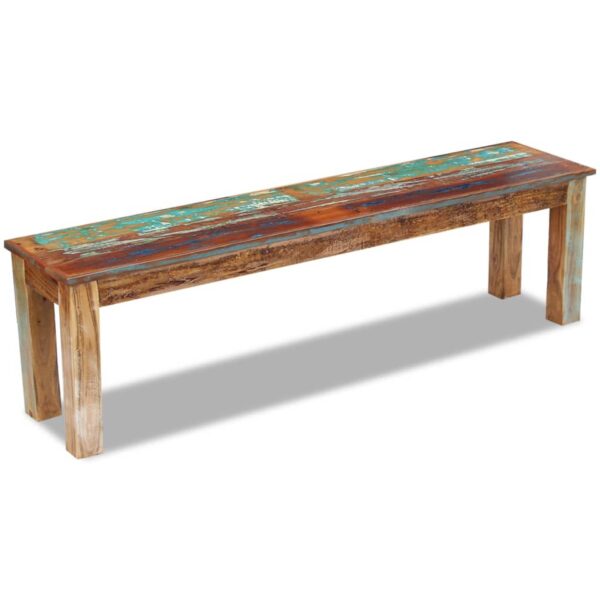 vidaXL Bench Solid Reclaimed Wood 63"x13.8"x18.1" - Image 5