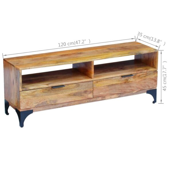 vidaXL TV Stand Mango Wood 47.2"x13.8"x17.7" - Image 6