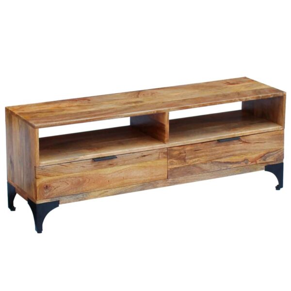 vidaXL TV Stand Mango Wood 47.2"x13.8"x17.7" - Image 8